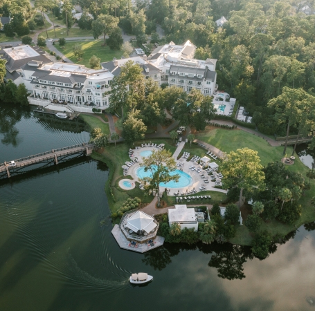 aerial view of montage palmetto bluff