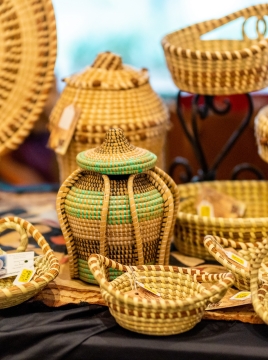 Baskets on a table 