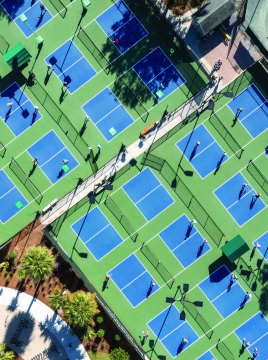 pickleball courts aerial shot 