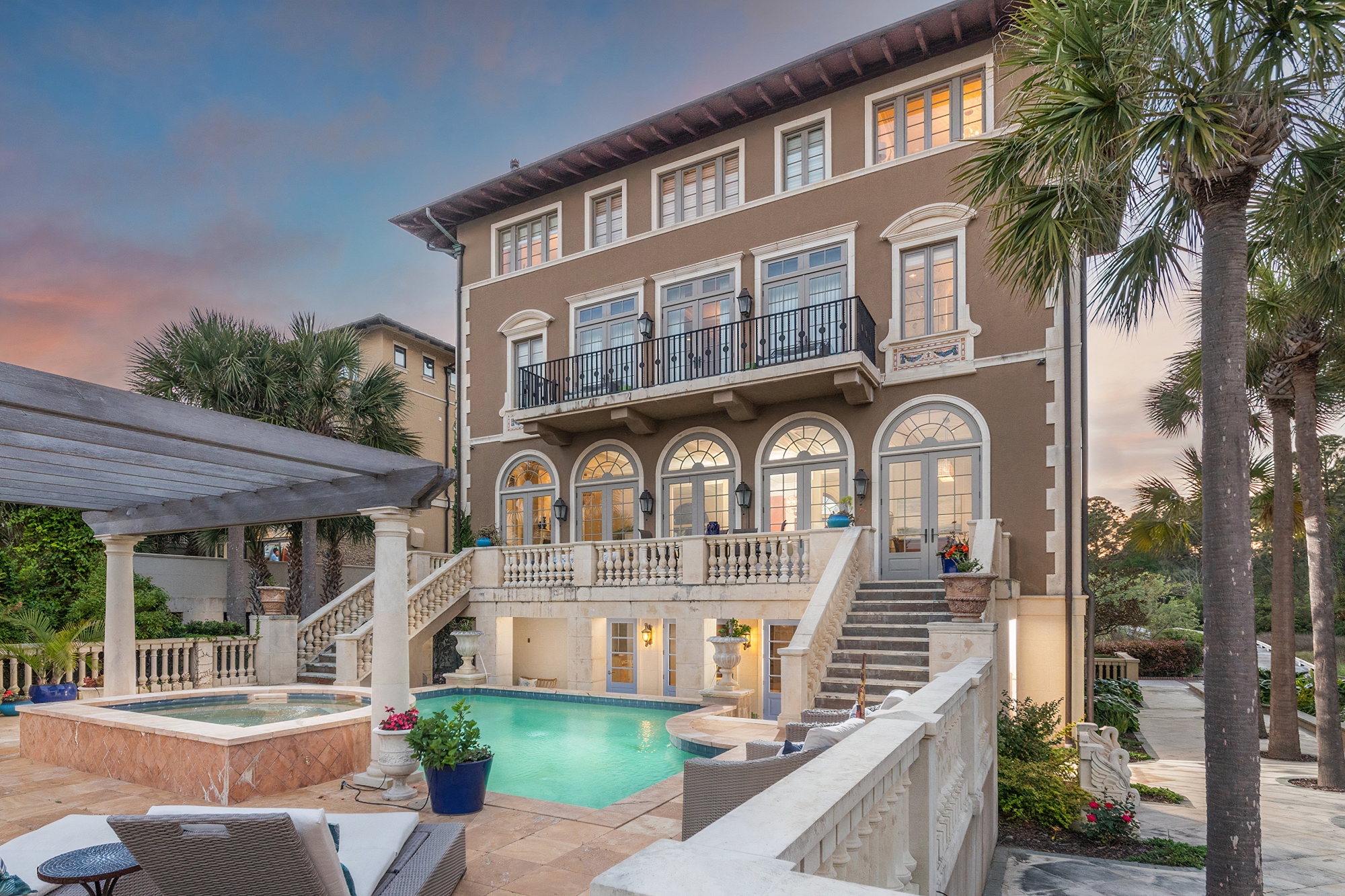 Hilton Head Island Oceanfront Home with a pool on the beach