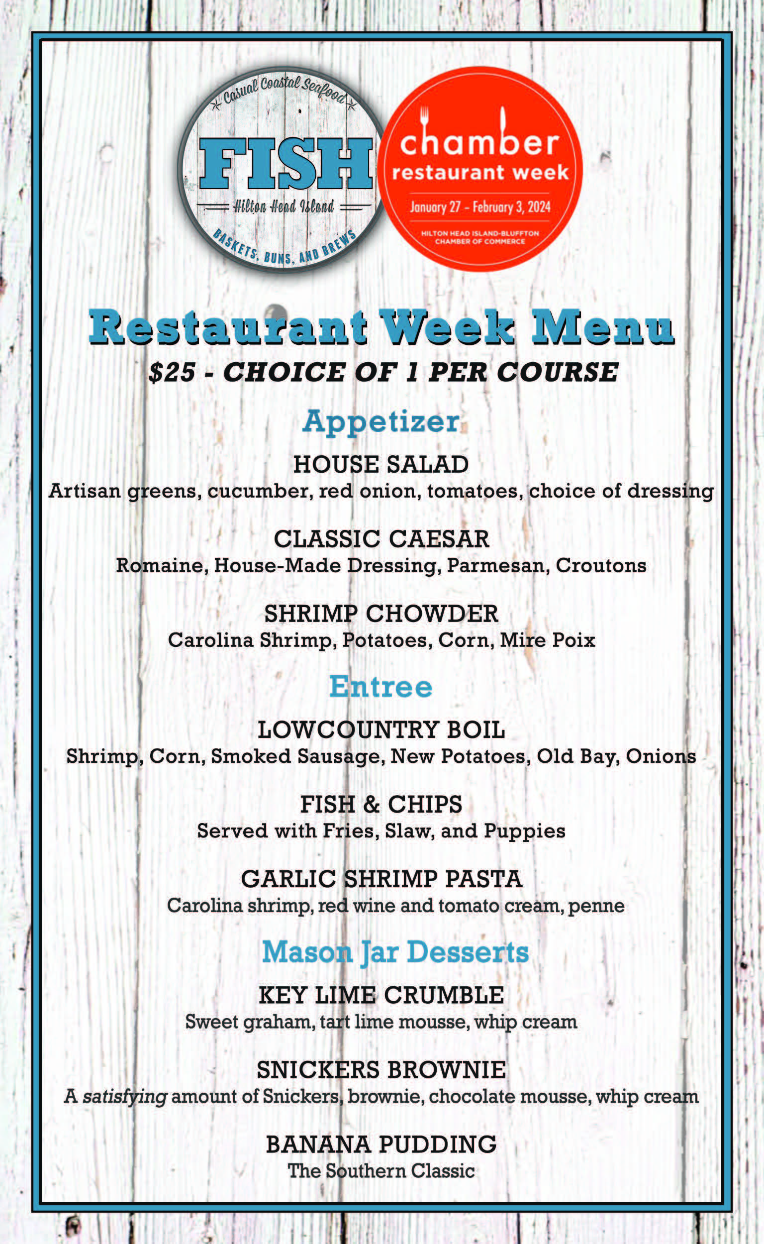 Chamber Restaurant Week Hilton Head Island