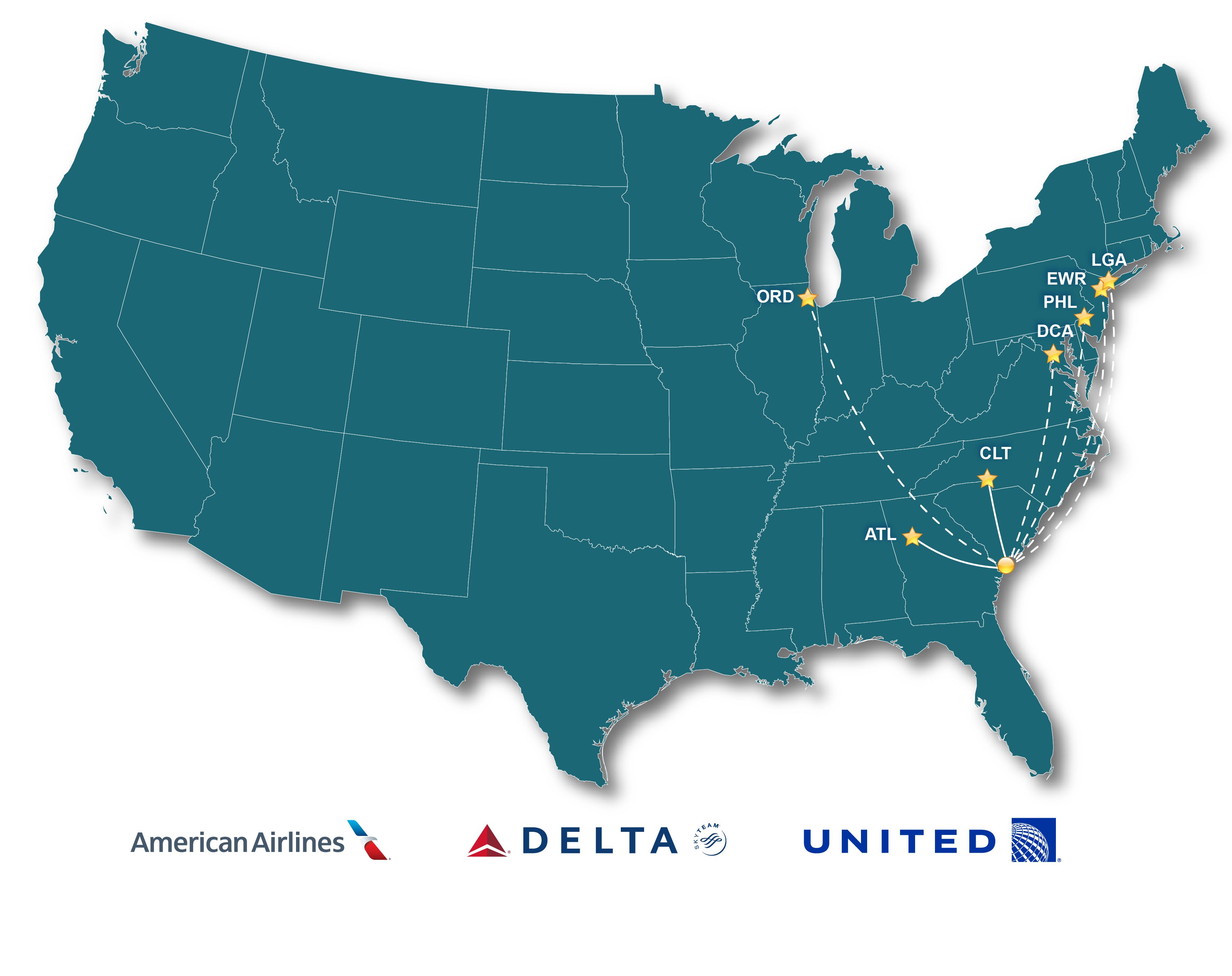 HHH Air Service Map