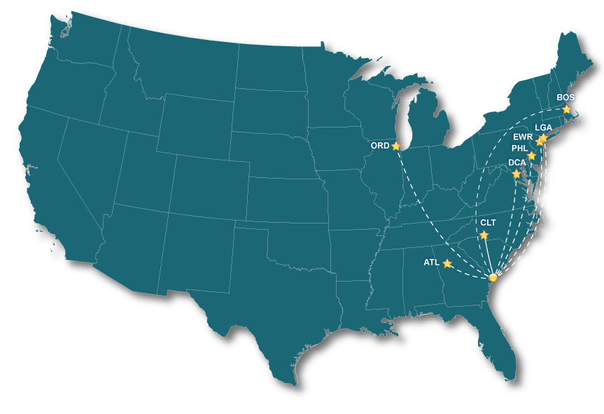 HHH Air Service Map