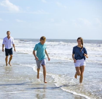 family on the beach