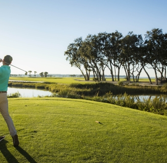 teeing off