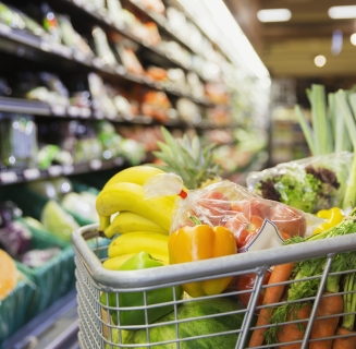 groceries in a cart