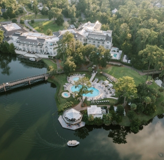 aerial view of montage palmetto bluff