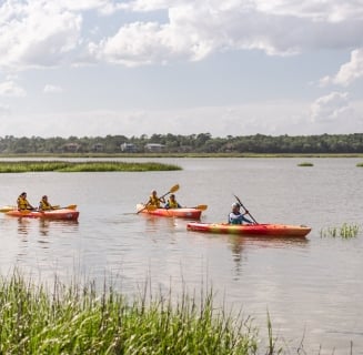 Group of Kayakers on water 
