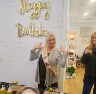 Celebrating a birthday with a private Salt & Bubbles Event.