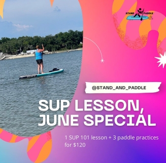 SUP 101 Lesson + 3 Paddle Practice Special