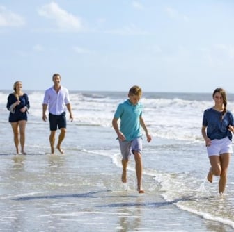 family on the beach