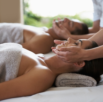 couple relaxing during a massage