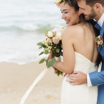 Wedding couple on the beach