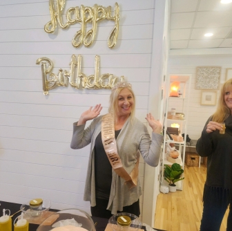 Celebrating a birthday with a private Salt & Bubbles Event.