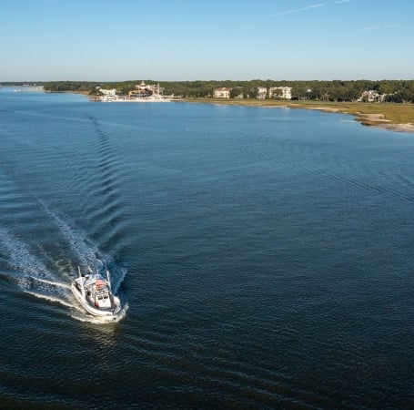 shrimp boat on the water