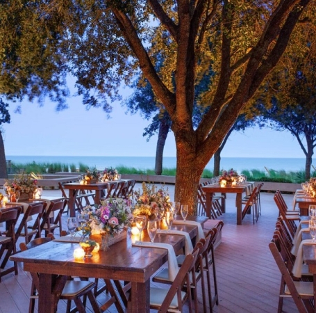 outdoor wedding reception setup
