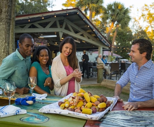 two couples about to share a lowcountry boil