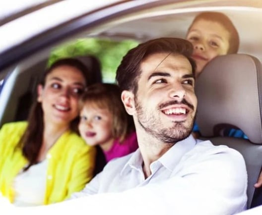 family in a car