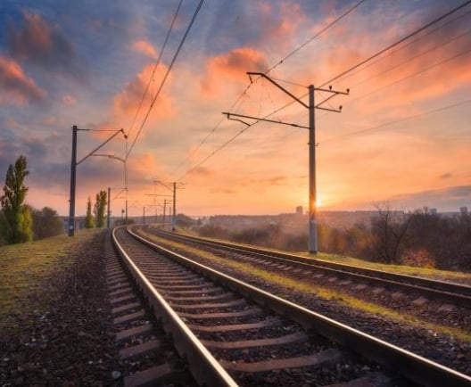 railway at dusk