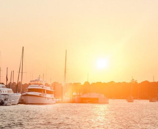 HHI boats at sunset
