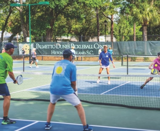 people playing pickleball