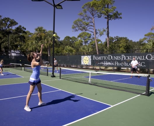 woman playing pickleball