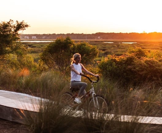 woman biking