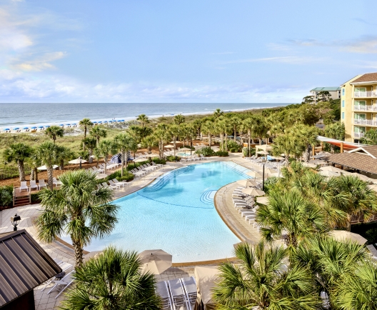 aerial view of the pool and beach 