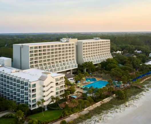 Hilton Beach Front Resort aerial photo