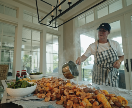 board and basket A Low Country Boil