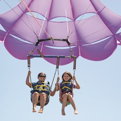 two people parasailing