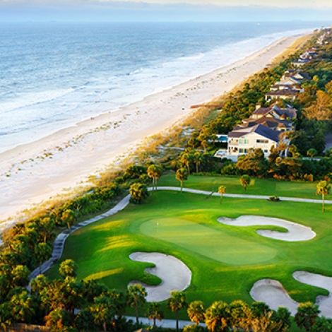 aerial view of palmetto dunes golf course