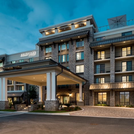 front entrance of a hotel