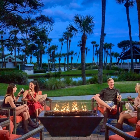 people around a firepit