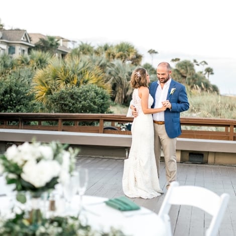 couple dancing after getting married