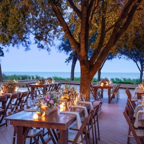 outdoor wedding reception setup