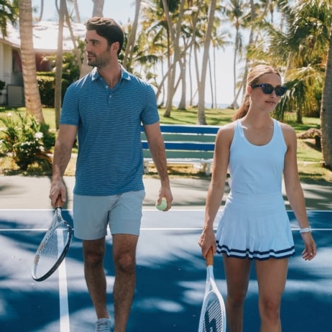 couple on the tennis court