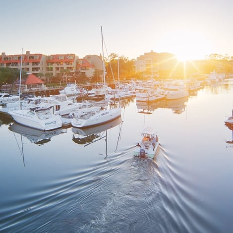 marina with boats on the water