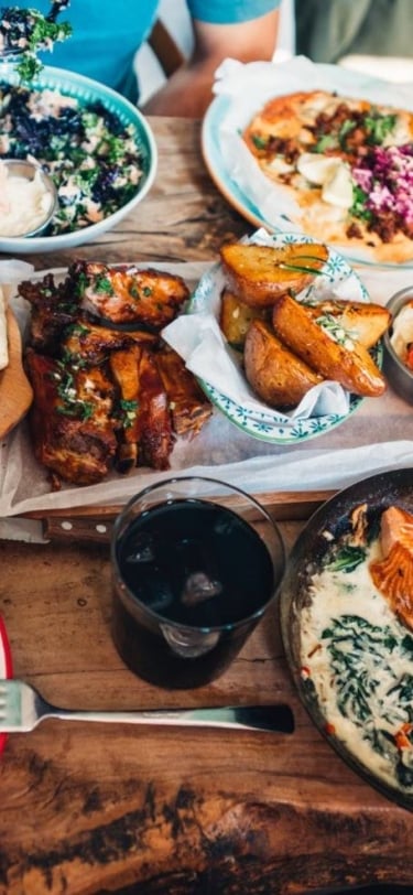 food spread on a table