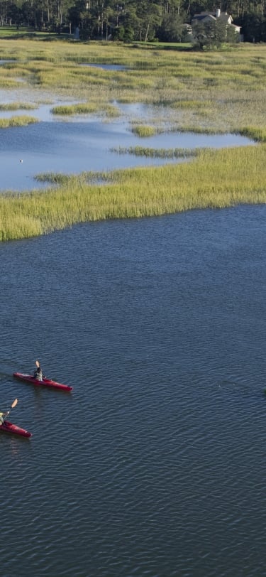 kayaking shot taken by drone