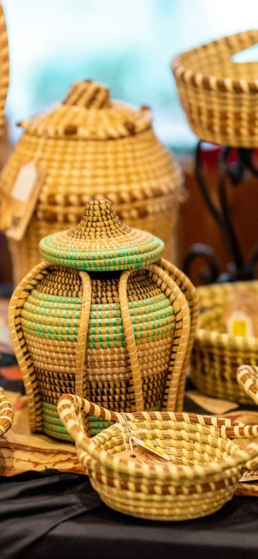 Baskets on a table 