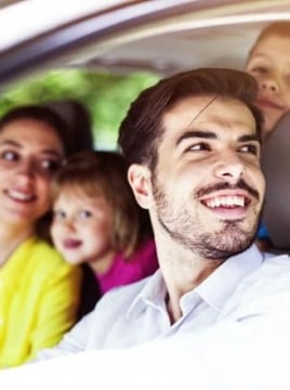 family in a car