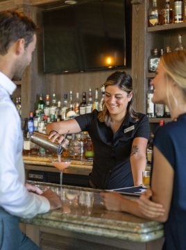 bartender serving drinks