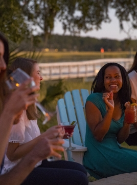 group of women drinking wine 