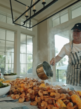 board and basket A Low Country Boil