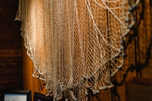 Net hung up against a wall