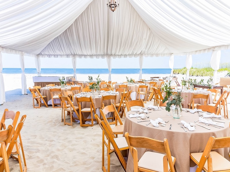 outdoor wedding reception setup