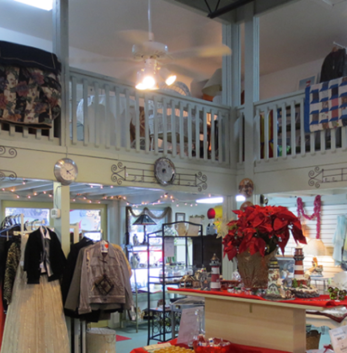 Consignment, Home decor items, furniture, used books, sports collectibles, men's and women's clothing, vintage